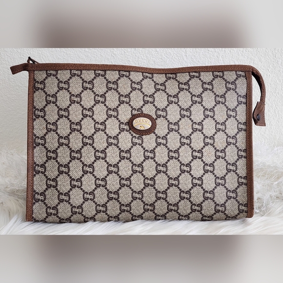 Gucci Plus GG Monogram, Italy Pouch PVC Vintage - Picture 1 of 14